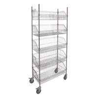 Wire Basket Shelving Cart, 5 Tiers, 48" W x 80" H x 24" D Rock Safety Industrial Ltd