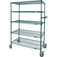 Wire Shelf Push Cart, Epoxy Finish, 36" x 69" x 24", 600 lbs. Capacity Rock Safety Industrial Ltd