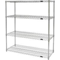 Heavy-Duty Chromate Wire Shelving, 4 Tiers, 30" W x 54" H x 14" D Rock Safety Industrial Ltd