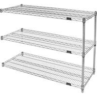 Heavy-Duty Chromate Wire Shelving, Add-On Kit, 3 Tiers, 30" W x 33" H x 14" D Rock Safety Industrial Ltd