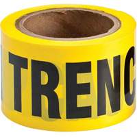 Barricade Tape, English, 3" W x 200' L, 3 mils, Black on Yellow Rock Safety Industrial Ltd