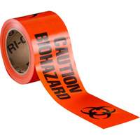 Barricade Tape, English, 3" W x 200' L, 3 mils, Black on Orange Rock Safety Industrial Ltd