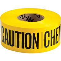 Barricade Tape, English, 3" W x 200' L, 3 mils, Black on Yellow Rock Safety Industrial Ltd