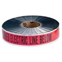 Ruban d'avertissement de danger souterrain Electric Line Identoline, 2" la x 1000' lo, Noir/rouge Rock Safety Industrial Ltd