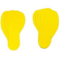 &eacute;tiquettes pour marquage des planchers, Empreinte de pas, 12" lo x 3,75" la, Jaune, Vinyle Rock Safety Industrial Ltd