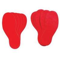 &eacute;tiquettes pour marquage des planchers, Empreinte de pas, 12" lo x 3,75" la, Rouge, Vinyle Rock Safety Industrial Ltd