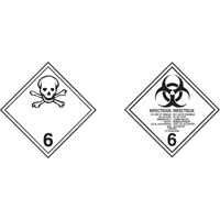 TDG Shipping Labels, Class 6.1, Toxic Substances, Paper Rock Safety Industrial Ltd