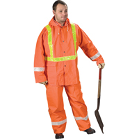 Tornado Traffic Rain Suit, PVC, Small, High Visibility Orange Rock Safety Industrial Ltd