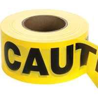 Barricade Tape, English, 3" W x 1000' L, 2 mils, Black on Yellow Rock Safety Industrial Ltd