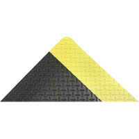 Tapis antifatigue ergonomique Saddle Trax, Losange, 2' x 3' x 1", Noir/Jaune, Vinyle Rock Safety Industrial Ltd