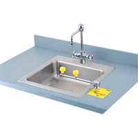 Poste de douche oculaire Swing-Away, Installation Montage sur comptoir Rock Safety Industrial Ltd