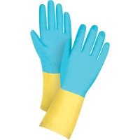 Gants tremp&eacute;s de premi&egrave;re qualit&eacute; r&eacute;sistants aux produits chimiques, Taille Petit/7, 12" lo, N&eacute;opr&egrave;ne/Latex de caoutchouc, Doublure en Coton/Ouat&eacute;e, 20 mils Rock Safety Industrial Ltd
