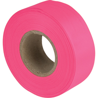 Flagging Tape, 1.1875" W x 150' L, Fluorescent Pink Rock Safety Industrial Ltd