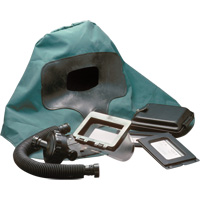 Respirateur &agrave; adduction d'air Abrasi-Blast complet, Moyen, Coiffe souple, Bavette Simple Rock Safety Industrial Ltd