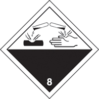 &eacute;tiquettes d'exp&eacute;dition TMD, Classe 8, Corrosifs, Papier Rock Safety Industrial Ltd