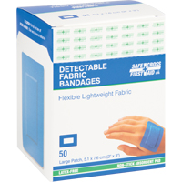 Bandages, Rectangulaire/carr&eacute;e, 3", Tissu d&eacute;tectable, St&eacute;rile Rock Safety Industrial Ltd