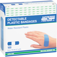 Bandages, Rectangulaire/carr&eacute;e, 3", Plastique d&eacute;tectable, St&eacute;rile Rock Safety Industrial Ltd