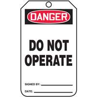 Safety Tags, Cardstock, 3-1/4" W x 5-3/4" H, English Rock Safety Industrial Ltd