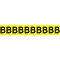 Individual Adhesive Letter Markers, B, 1" H, Black on Yellow Rock Safety Industrial Ltd