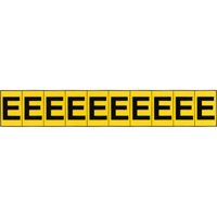 Individual Adhesive Letter Markers, E, 1" H, Black on Yellow Rock Safety Industrial Ltd