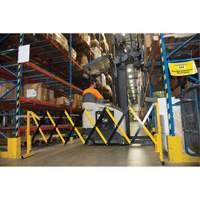 Expandable Barrier, 37" H x 11' L, Black/Yellow Rock Safety Industrial Ltd