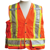 Surveyor Safety Vest, High Visibility Orange, Medium, Polyester Rock Safety Industrial Ltd