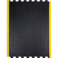 Tapis antifatigue en d&ocirc;me, &agrave; bulles, 3' x 4' x 1/2", Noir, Caoutchouc Rock Safety Industrial Ltd