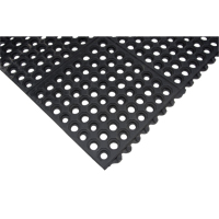 Tapis modulaire antifatigue, Nid d'abeilles, 3' x 3' x 1/2", Noir, Caoutchouc naturel Rock Safety Industrial Ltd