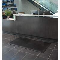 Tapis &agrave; profil bas, Caoutchouc, Grattoir Type, Motif Plein, 3' x 5', Noir Rock Safety Industrial Ltd