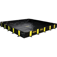 Bermes Rigid-Lock QuickBerm, Capacit&eacute; 745 gal. US, 10' la x 10' lo x 12" h, Paroi &agrave; piquets Rock Safety Industrial Ltd