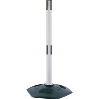 Poteau receveur robuste &agrave; ligne double, Hauteur de 38", Blanc Rock Safety Industrial Ltd