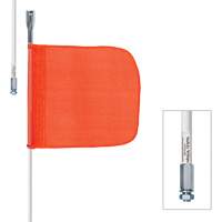Tiges de s&eacute;curit&eacute; robustes Safety Whip, Fixation Filet&eacute;, Hauteur 10', Orange Rock Safety Industrial Ltd
