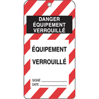 &eacute;tiquettes de verrouillage, Plastique, 3" la x 5-3/4" h, Français Rock Safety Industrial Ltd