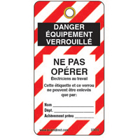 &eacute;tiquettes de verrouillage, Plastique, 3" la x 5-3/4" h, Français Rock Safety Industrial Ltd