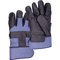 Blue Winter-Lined Work Gloves, Large, Grain Furniture Palm, Cotton Fleece Inner Lining Rock Safety Industrial Ltd