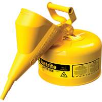 Bidons s&eacute;curitaires, Type I, Acier, 2,5 gal. US, Jaune, Homologu&eacute; FM/List&eacute; UL/ULC Rock Safety Industrial Ltd