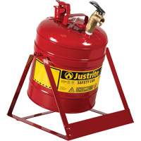 Bidon avec robinet s&eacute;curitaires pour laboratoires, Type I, Acier, 5 gal. US, Rouge, Homologu&eacute; FM Rock Safety Industrial Ltd