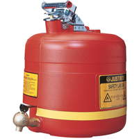 Bidon avec robinet s&eacute;curitaires pour laboratoires, Type I, Acier, 5 gal. US, Rouge, Homologu&eacute; FM Rock Safety Industrial Ltd