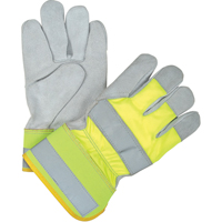 Yellow High-Visibility Winter-Lined Fitters Gloves, Large, Split Cowhide Palm, Thinsulate Inner Lining Rock Safety Industrial Ltd