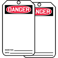 Safety Tags, Cardstock, 3-1/8" W x 5-7/8" H, French Rock Safety Industrial Ltd