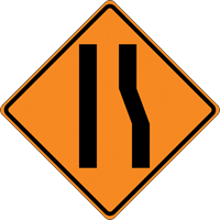 Tilt-Adjust Merge Left Roll-Up Construction Sign, 36" x 36", Vinyl, Pictogram Rock Safety Industrial Ltd