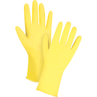 Premium Canary Yellow Chemical-Resistant Gloves, Size Small/7, 12" L, Rubber Latex, Flock-Lined Inner Lining, 15-mil Rock Safety Industrial Ltd