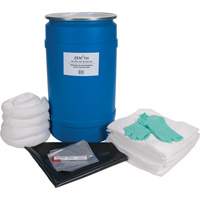 Trousse de lutte contre les d&eacute;versements pour &eacute;tabli, Huile seulement, Baril, Absorbance de 30 gal. US Rock Safety Industrial Ltd