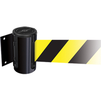 Tensabarrier&reg; Wall Mounted Units, Plastic, Screw Mount, 7.5', Yellow Tape Rock Safety Industrial Ltd