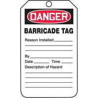 Safety Tags, Plastic, 3-1/4" W x 5-3/4" H, English Rock Safety Industrial Ltd