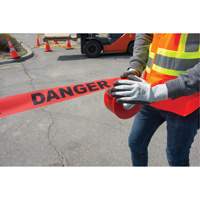 "Danger" Barricade Tape, Bilingual, 3" W x 1000' L, 1.5 mils, Black on Red Rock Safety Industrial Ltd