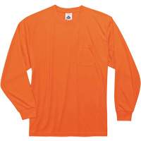 GloWear 8091 Non-Certified Long Sleeve T-Shirt, Polyester, Small, High Visibility Orange Rock Safety Industrial Ltd