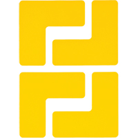 Autocollants pour d&eacute;limitation des coins sur le sol, L, 5" lo x 2" la, Jaune, Polyester Rock Safety Industrial Ltd
