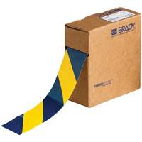 Ruban de marquage pour planchers ToughStripe, 2" x 100', Polyester, Bleu et jaune Rock Safety Industrial Ltd
