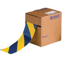 Ruban de marquage pour planchers ToughStripe, 3" x 100', Polyester, Bleu et jaune Rock Safety Industrial Ltd